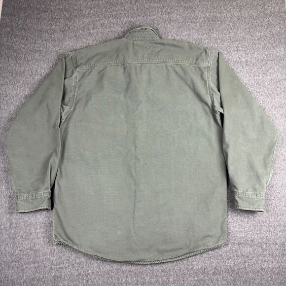 Vintage Carhartt Barn Jacket Men's L Green Canvas Flannel Lined Shacket S96MOS - Picture 4 of 7